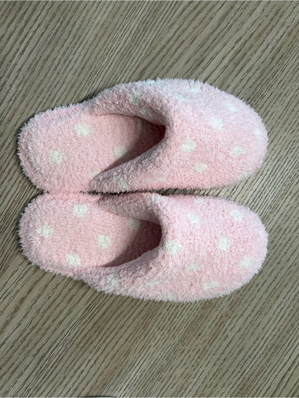 Cozy Pink Polka Dot Fuzzy Slippers
